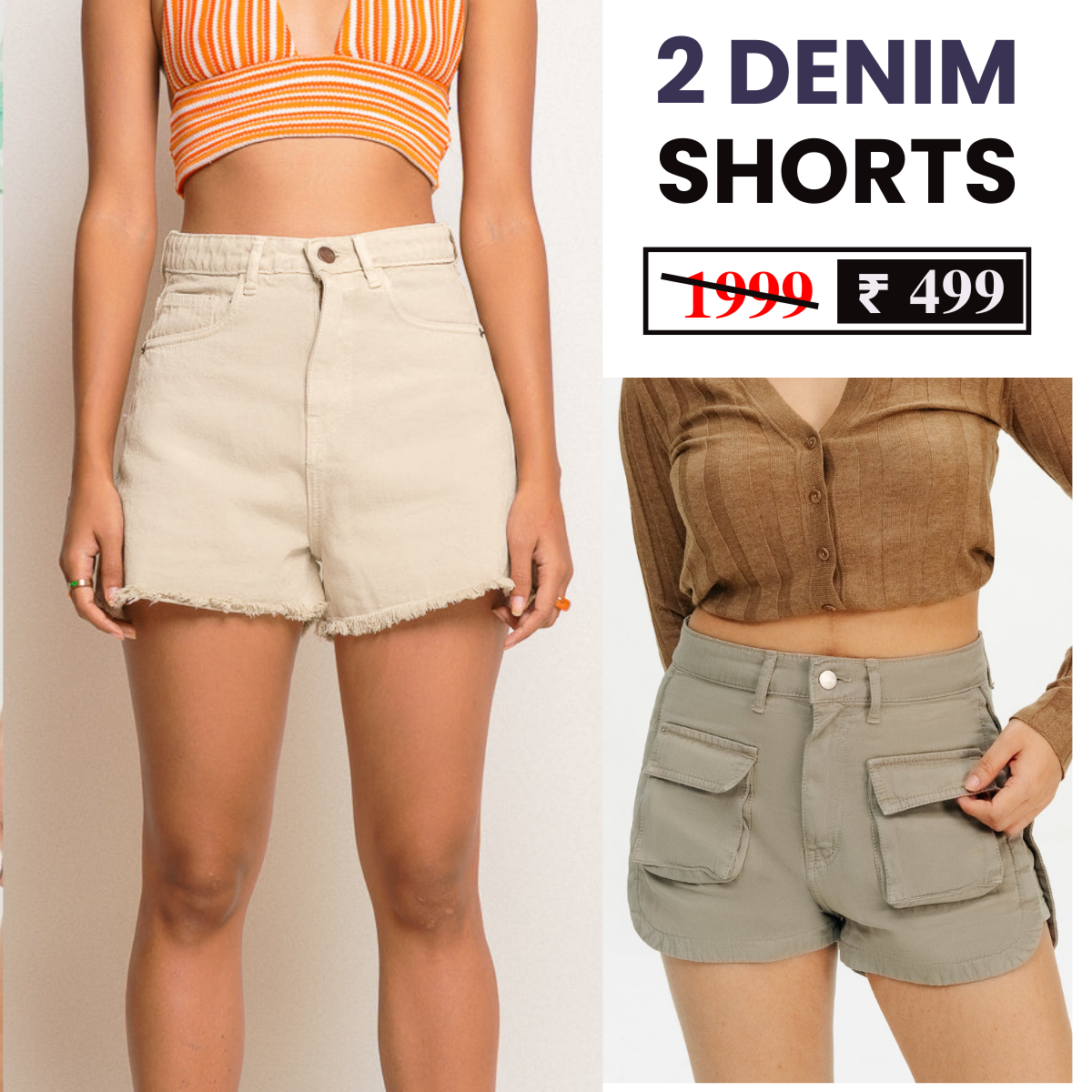Combo Pack: 2 Women's Denim Shorts