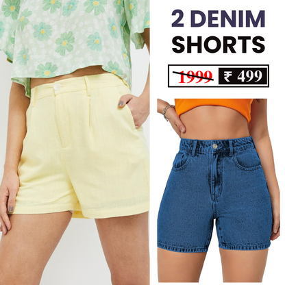 Combo Pack: 2 Women's Denim Shorts