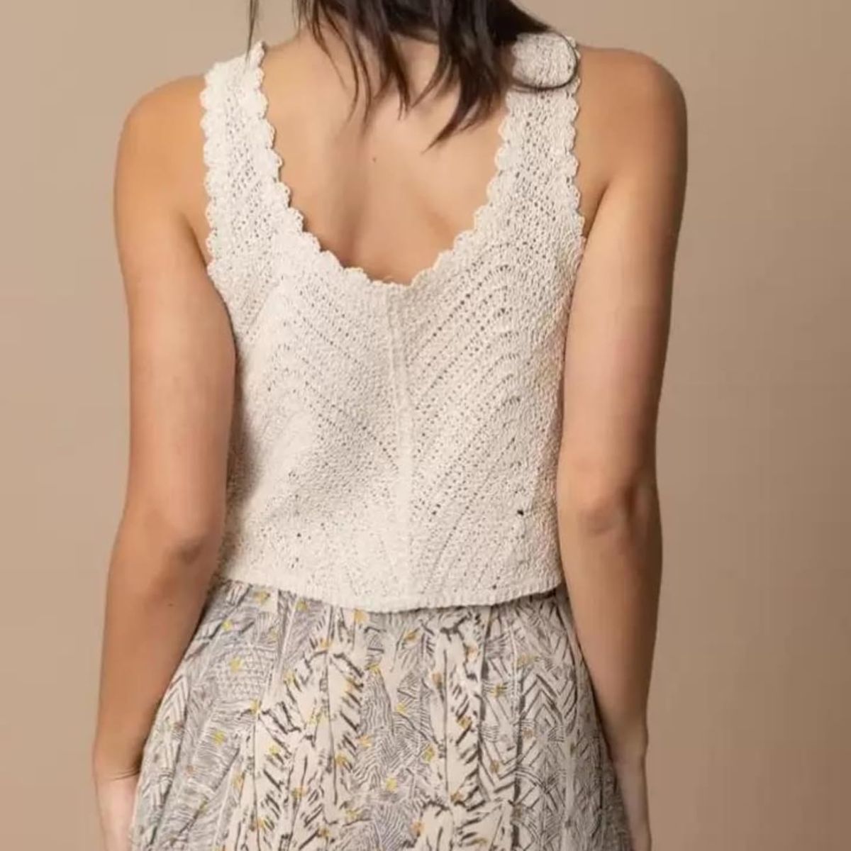 Women Crochet Knitted Sleeveless Crop Top- C-05